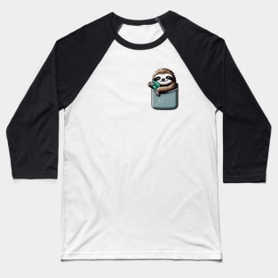 Kawaii Pocket Sloth Baseball T-Shirt